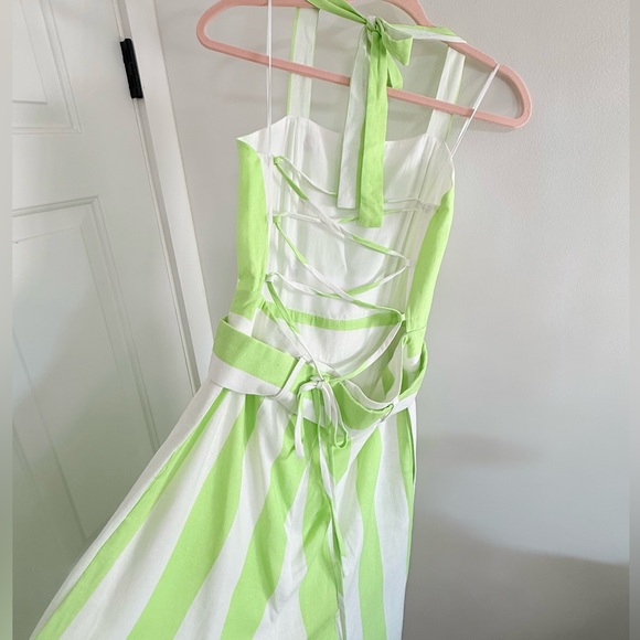 Anthropologie Moon River Lime Green Halter Jumpsuit - Picture 3 of 6